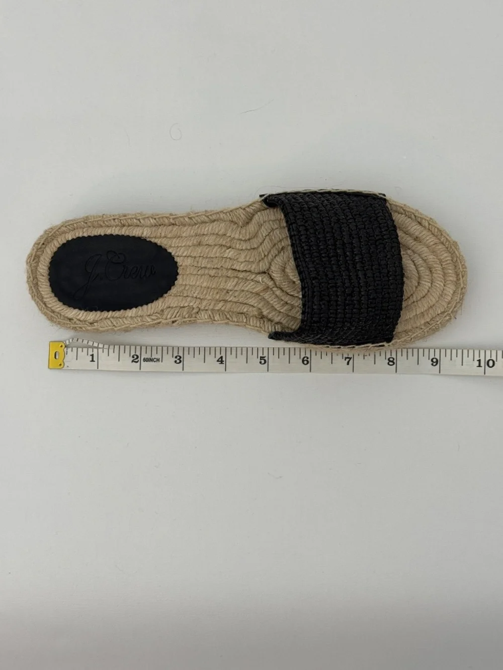 J. Crew Black Woven Espadrille Slide Mules